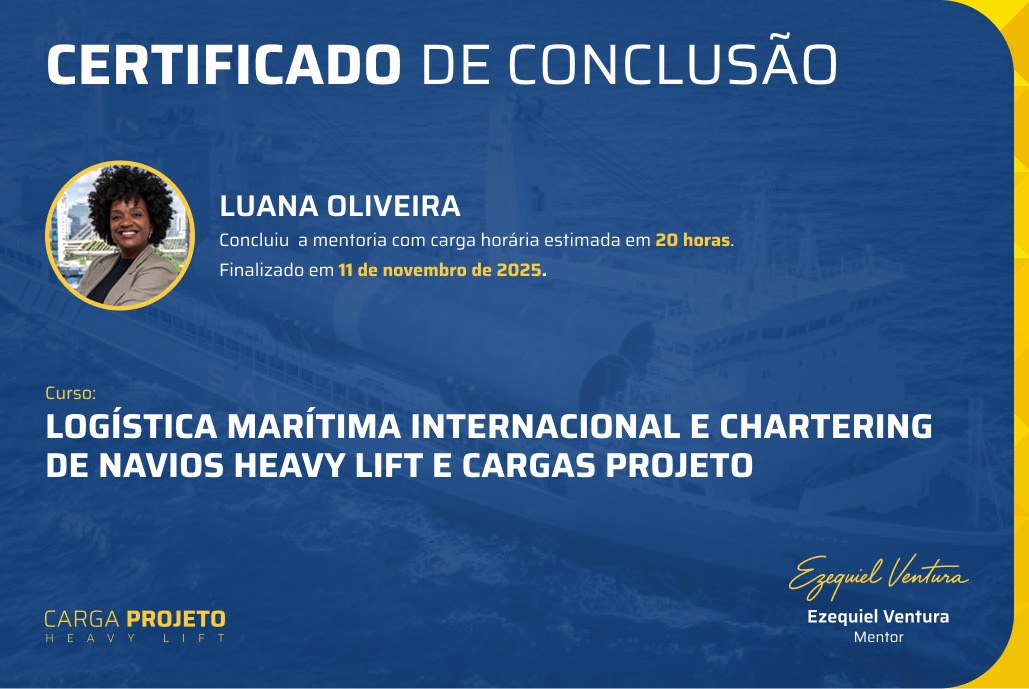 Certificado de Luana Oliveira